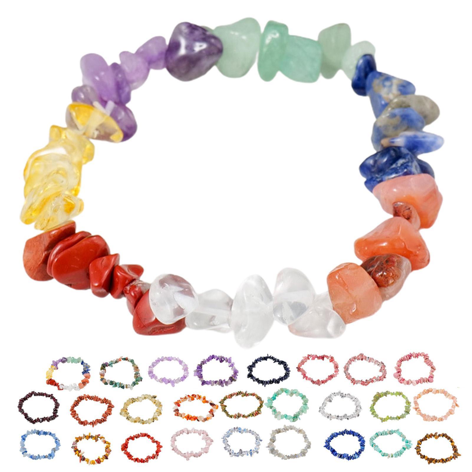 

Каменные браслеты для женщин|26 цветных кварцевых браслетов ручной работы, нерегулярные бусины| Браслеты Рейки