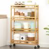 Movable Narrow Kitchen Storage Rack: Multi-Layer, Floor-Standing, Multi-Functional Organizer for Seasonings and Daily Essentials