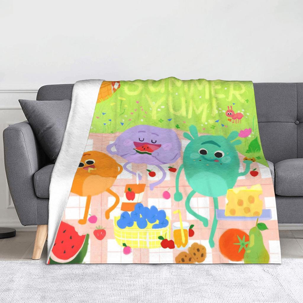 Bumbles Cartoon Educativi Nums Coperte in Flanella Estive Yum Divertenti Coperte Plaid per Letto Divano Divano Leggere