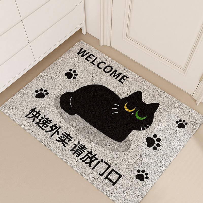 Cartoon Dog Cat Carpet Mat Rug Delivery Instruction Design with Welcome Text Home Decoration Floor Mat Kitchen Rug Welcome Mat
