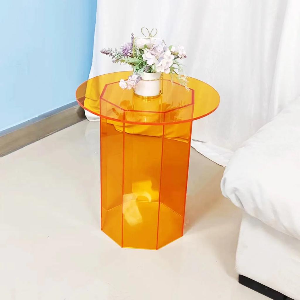 Coffee Table Acrylic Bedside Office Room Table transparent Bedroom Furniture Storage Garden Balcony Table
