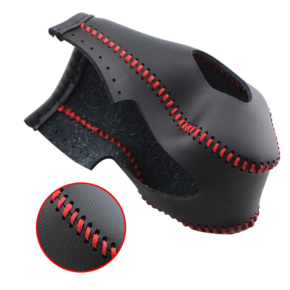 AT Leather Car Gear Shift Knob Cover Collars for Ford Focus 3 MK3 2013 - 2018 New Fiesta MK7 2009 - 2015 Ecosport 2012 - 2017
