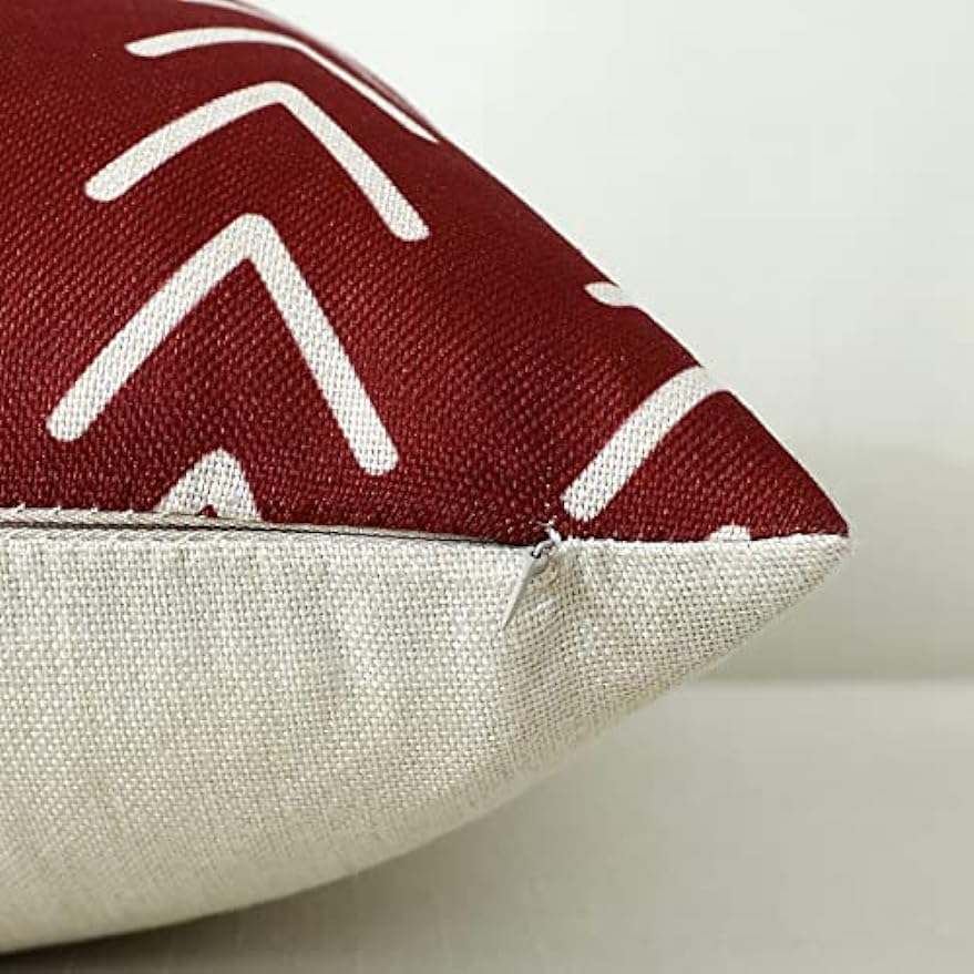 Kissenhülle 45x45 cm quadratisch rot geometrisch modern dekorative Kissenhülle für Kissen Wohnzimmer Sofa Heimdeko
