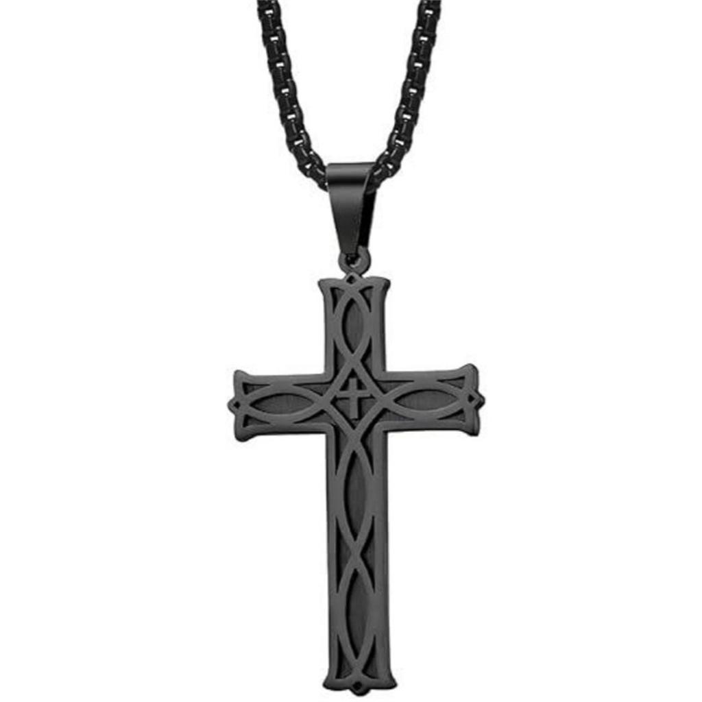 Trendy Men's Celtic Knot Cross Versatile Irish Pendant Necklace