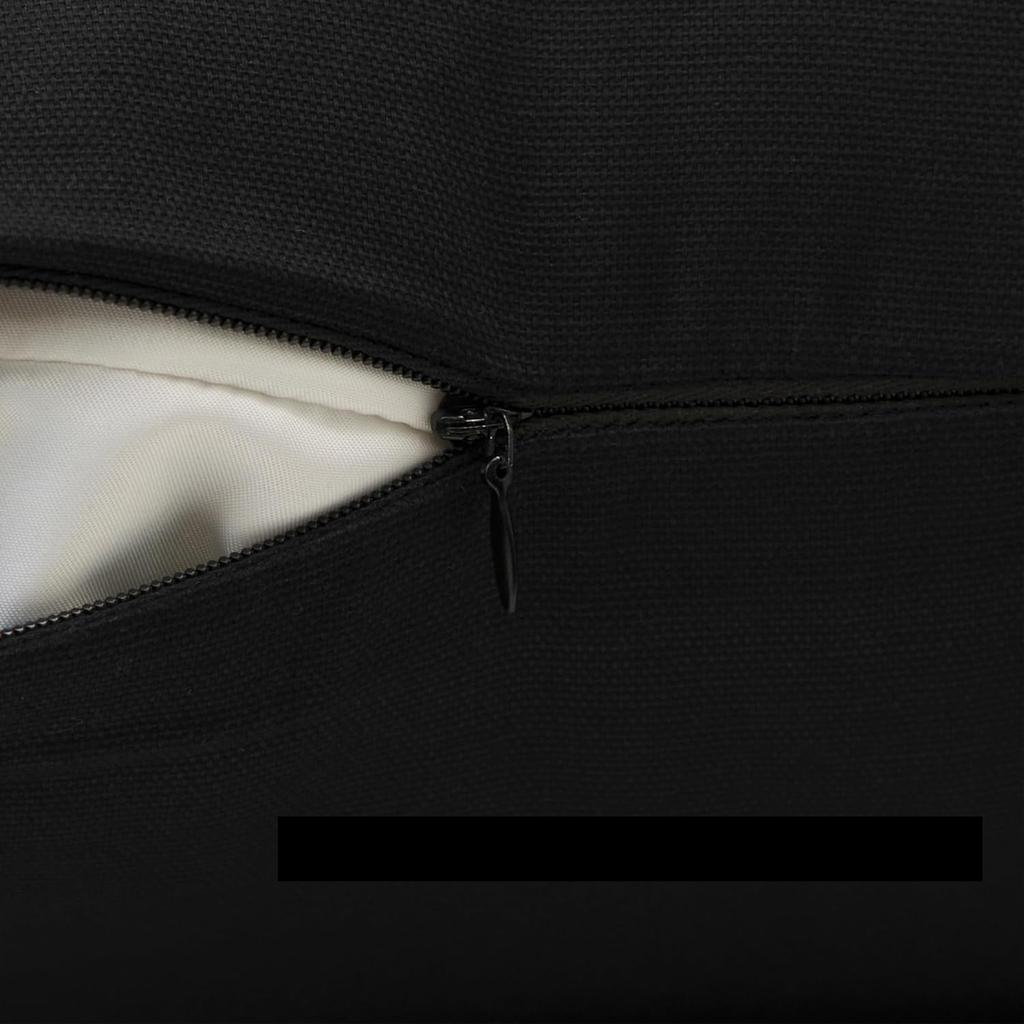 Decorative Pillowcase Zipper Black 50x50cm 2pcs