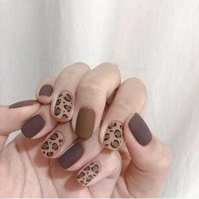 Nueva pegatina de uñas con estampado de leopardo Ins, impermeable y de larga duración, pegatina de uñas europea y americana, pegatina de uñas que pueden usar mujeres embarazadas