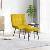Yellow Velvet Relaxation Armchair with Footstool