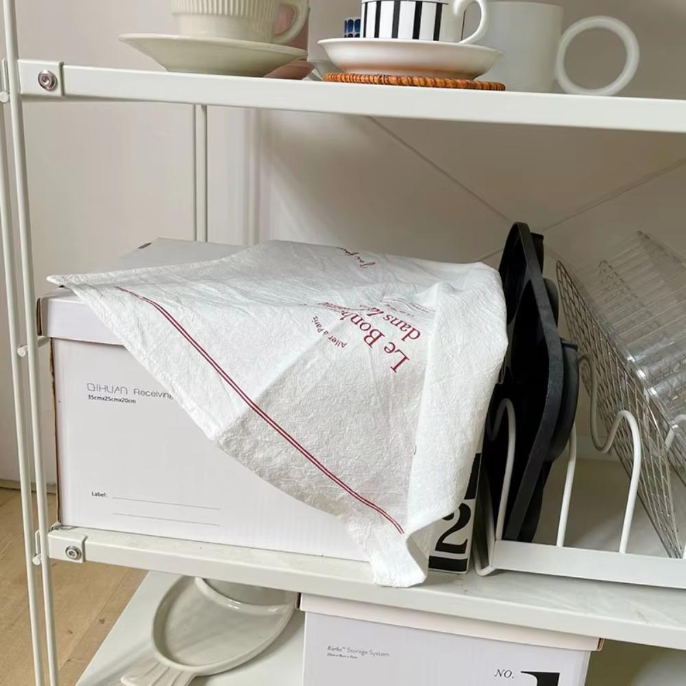 2PCS with English Red Word Printed Meal Mat Pure Cotton Cover Cloth Creative Table Napkins  Home