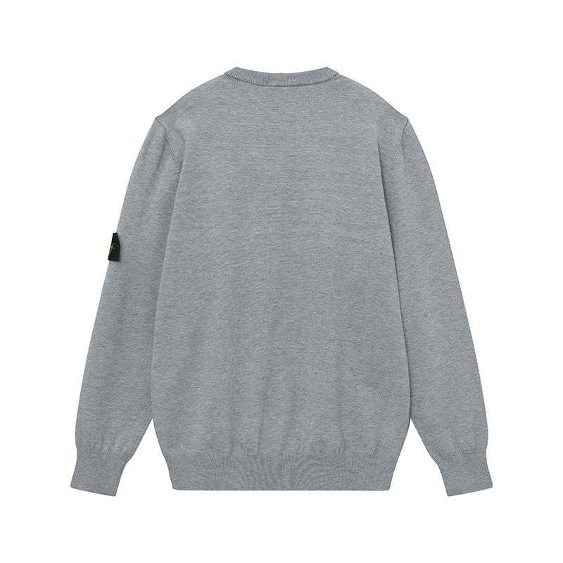 Stone Island Classic Cuff Badge Round Neck Wool Sweater