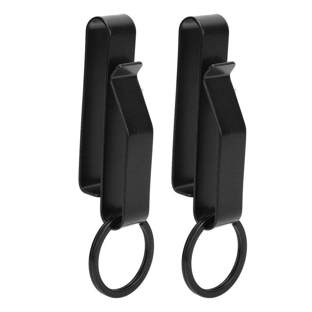 Belt Key Holder Stainless Steel Compact Quick Release Belt Key Clip with Key Ring for Police Law Enforcement Black