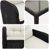 Outdoor Table Set 3 Pcs Black and Cream White 90 X 90 X 75 Cm