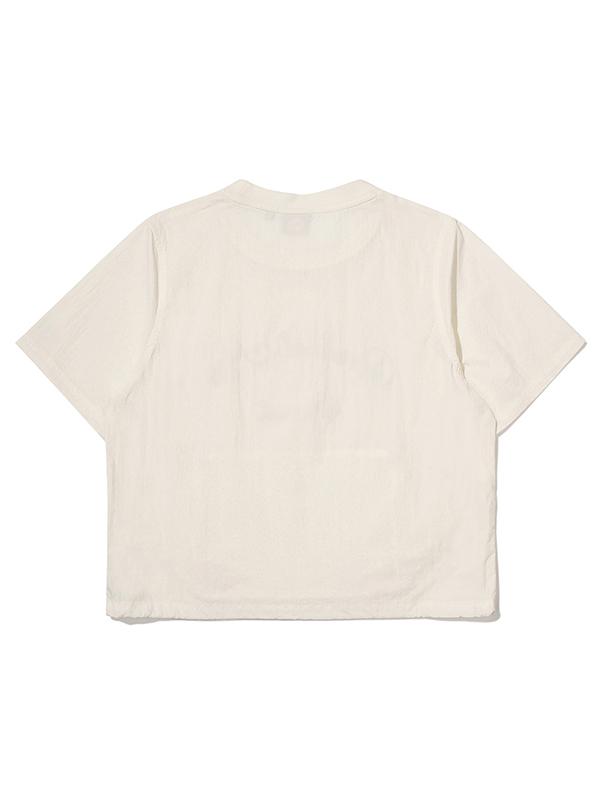 BBC EARTH W Chain Embroidery Woven Round T-Shirt_Ivory
