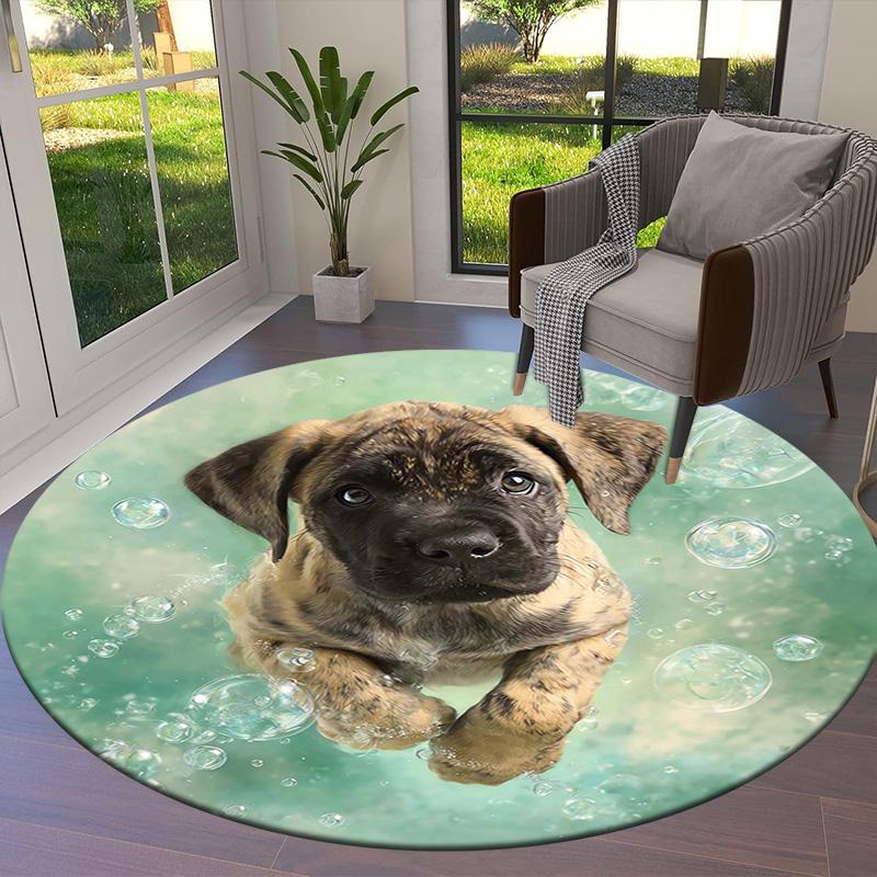 Vortex Crossing Gate Runder Bereichsteppich, Teppich für Wohnzimmer Schlafzimmer Sofa Spielzimmer Dekor, Rutschfeste Bodenmatte