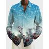 Men's Christmas Shirt Santa Reindeer Collar 3D Outdoor Long Sleeve Fashion Designer Style