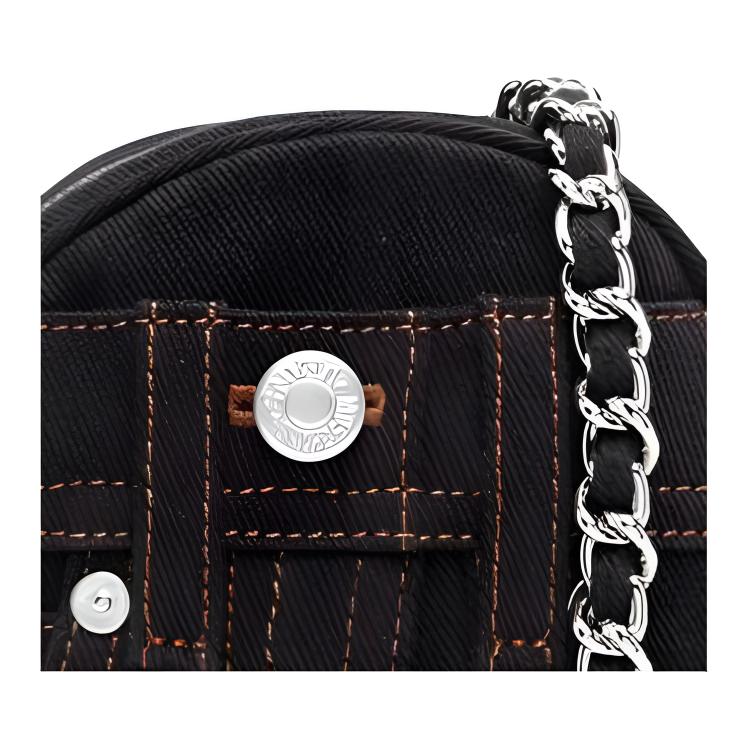 Moschino Logo Tag Surrounding Zipper Closure Fabric Crossbody Shoulder Bag Women bags Black A3104824746030