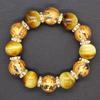 Golden Tiger Eye 16mm Four Gods Crystal Bracelet with Paulownia Box [Ishiki] Men's [b062]