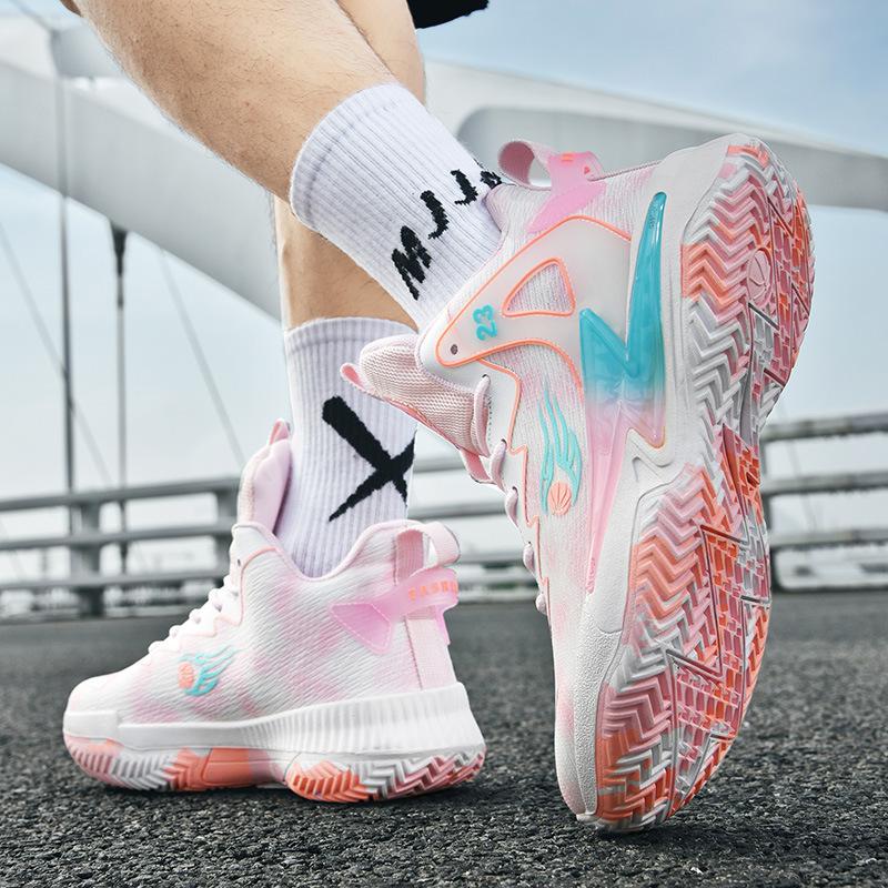 New Basketball Shoes Men's Summer Lightweight Casual Sports Running Shoes Breathable Mesh Teen Students Actual Combat Shoes