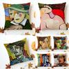 Picasso Kissenbezug Waschbar Leinen Kissenbezug Weich für Sofa Bett Gemütlich Heimzimmer Dekoration