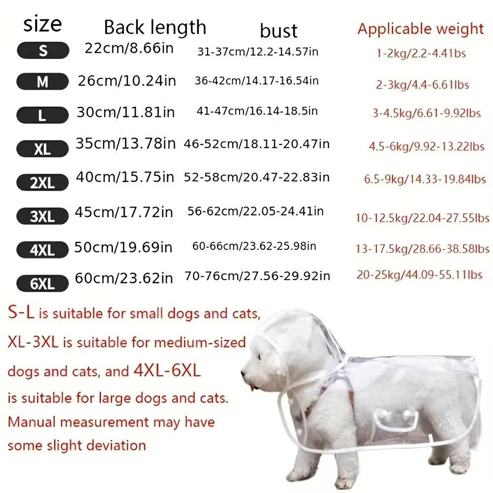 Transparent Waterproof Pet Raincoat Transparent Dog Raincoat Waterproof And Windproof Pet Clothing Large Dog Pet Dog Dog Costume