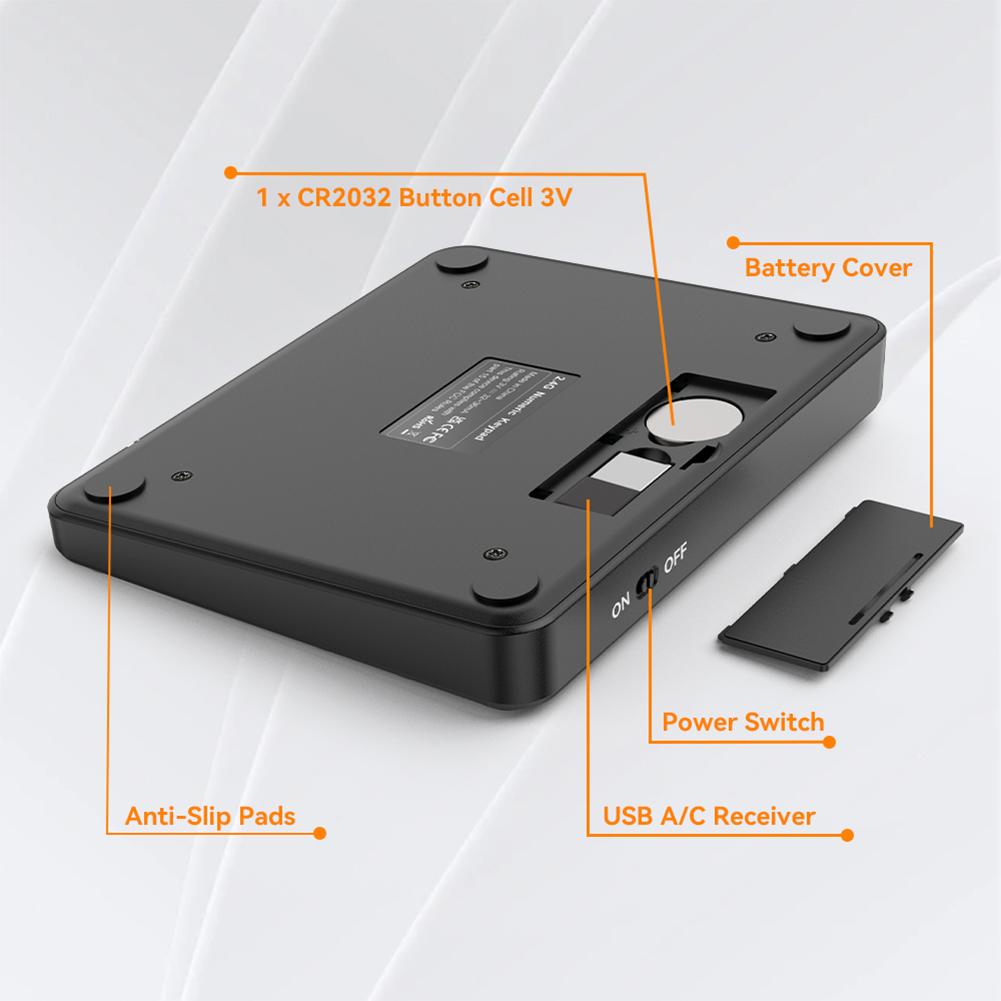 2.4G Wireless Mini Numeric Keypad 35 Keys Number Keypad Accounting Number Pad External Keypad for Laptop Desktop PC