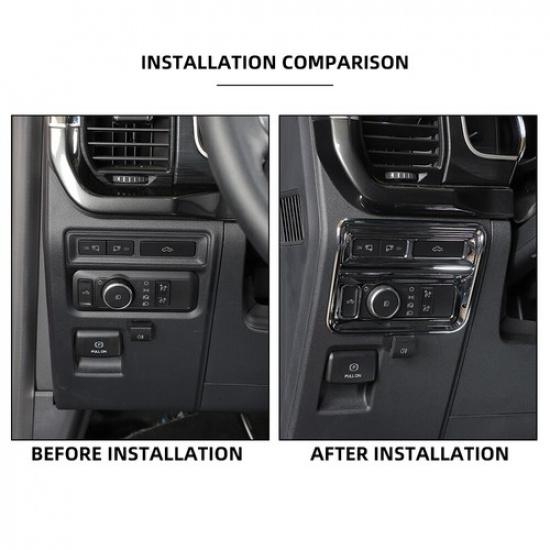 Interior Headlight Switch Button Panel Trim Cover Bezel For Ford F150 21+ Chrome