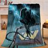 1PC Alien horror Artwork Flannel Blanket Gift, Suitable for Both Men And Women, Soft Ideal for Beds And Sofa, Birthday Or Christmas Gift