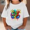 7th Birthday Gift Graphic Tee Baby Girl Boy Clothes 6 7 Meme Soft Cotton Tee T-shirts Kids I Was 6 Now I'm 7 Birthday T-shirt