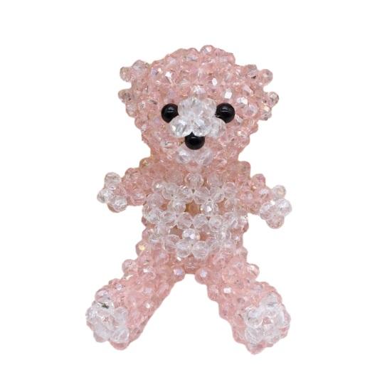 Keychain Pendant, Cartoon Bear Handcrafted Metal Keychain with Glossy Realistic Surface, DIY Animal Beading Kit for Backpack or Handbag