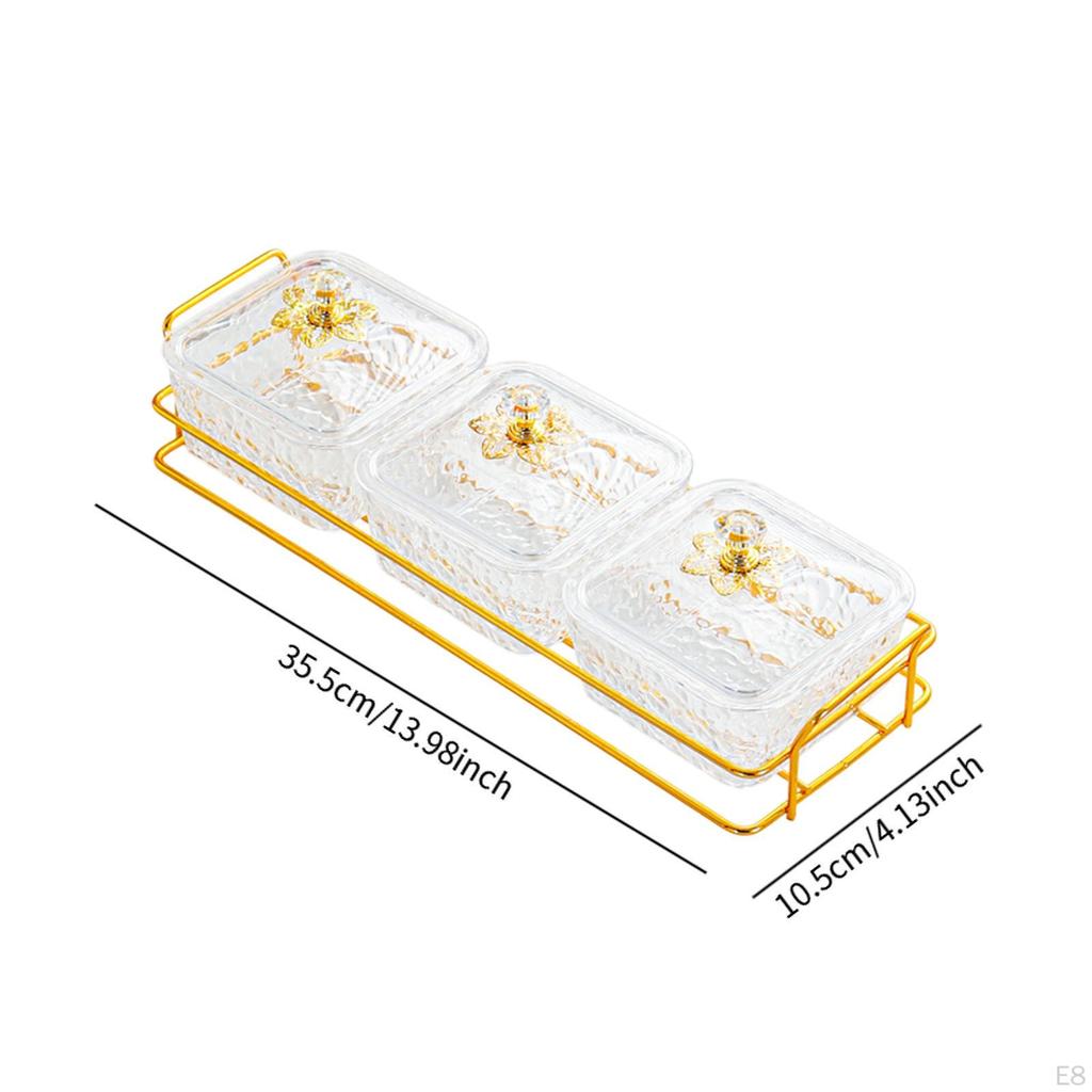 Candy Nut Serving Container,Divided Snack Bowls Multipurpose Decorative Dried Fruit Tray