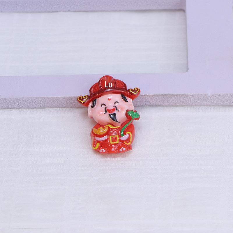 White God of Wealth Resin Ornaments: DIY Cream Glue for Handmade Hair Clips, Phone Cases, and Shoe Buckles