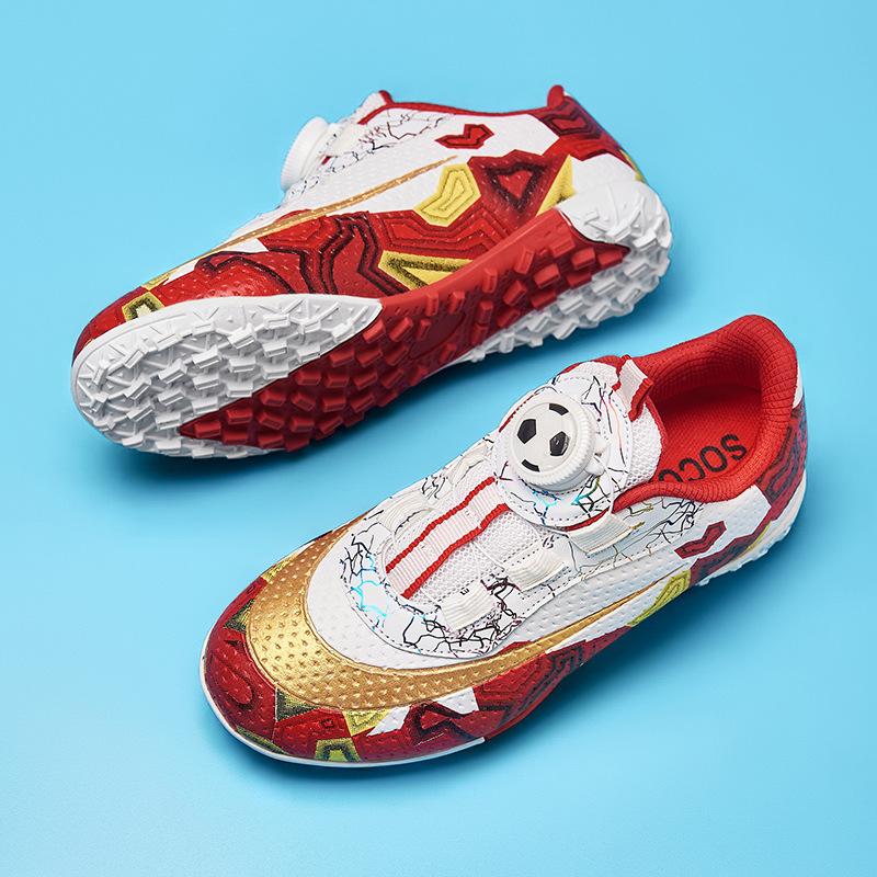 Elementary School Girls Children'S Football Shoes Free Lace-Up Indoor And Outdoor Girls Nail Buckle Rotation Training Men'S Shoes Broken Sports Shoes