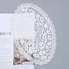 Milk Silk Oval Flower Lace Tablecloth Hollow Embroidery Ornament Decoration European Coffee Table Vase Cushion