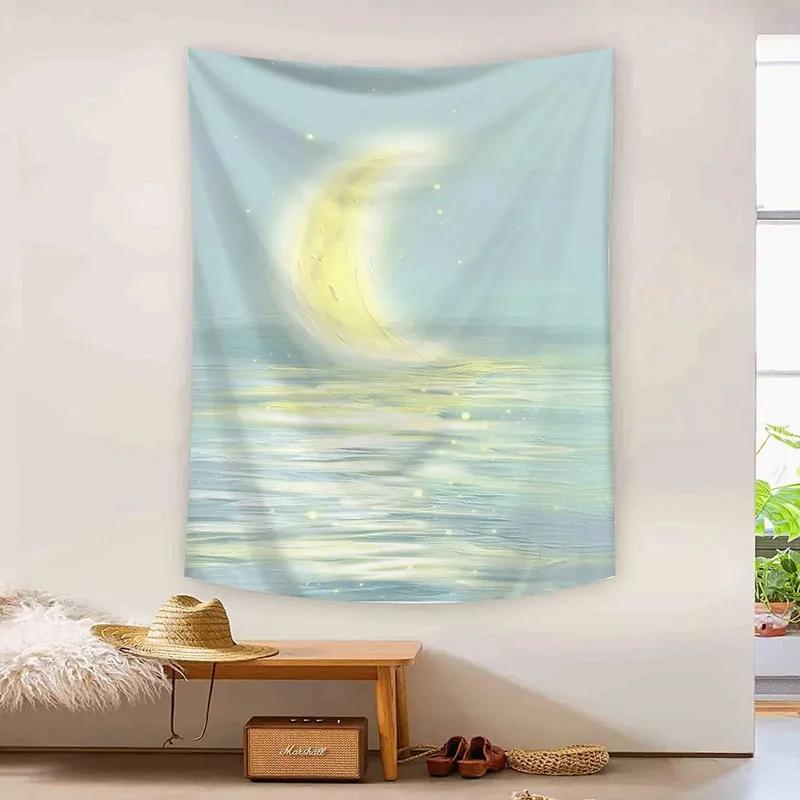 

Ручная роспись маслом милый пейзажный узор подвесная ткань домашнее украшение стены гобелен спальня гостиная гобелен 150x130cm