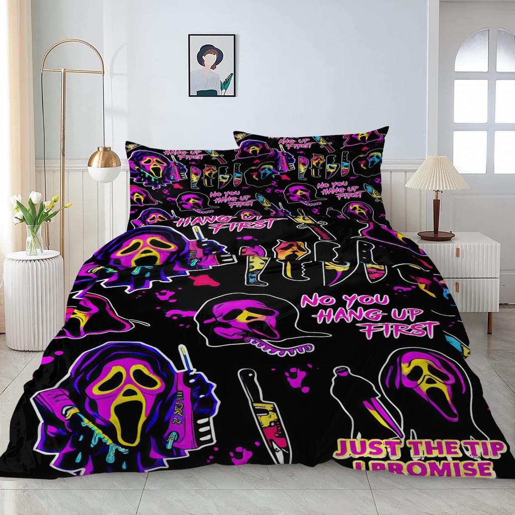 Spook Dekbedovertrek Sets Voor Kinderen Tieners Queen King Size Lichtgewicht Dons Kamer Decoratie 2 Kussenslopen En 1 Dekbedovertrek Geen Dekbed