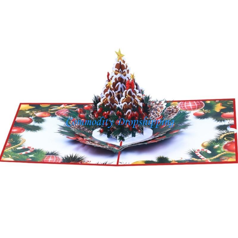 Y5JC Creative Pinecones 3D Card for Christmas Holiday Wedding Party Greeting Card China Mainland