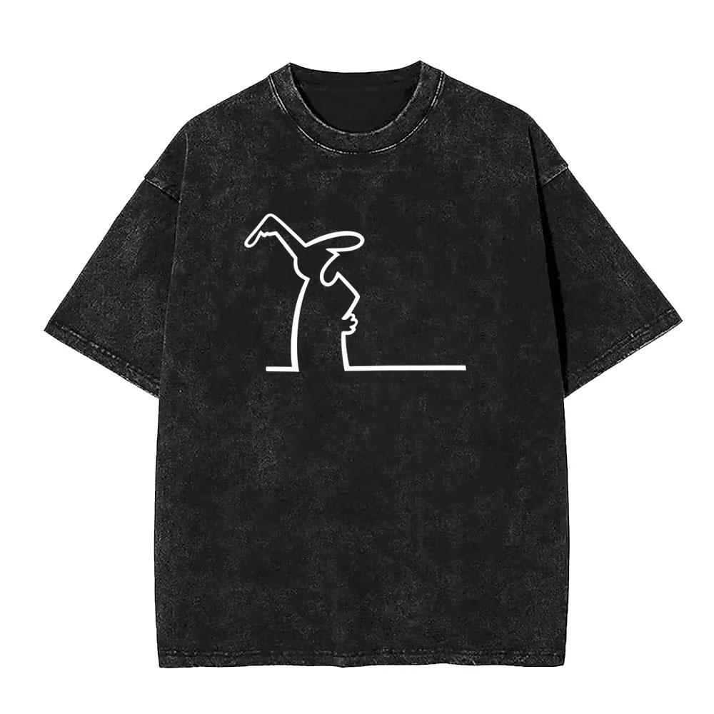 

Washed Vintage Osvaldo Cavandoli La Linea Question Funny Graphic Tshirt Mens Women Anime Oversized Short Sleeve Tops T Shirts S