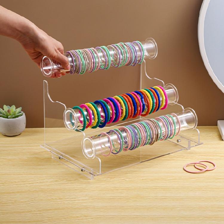 Transparent 3 Levels Acrylic Bracelet and Watch Stand Stylish Timepieces Display Rack Jewelry Organization Supplies