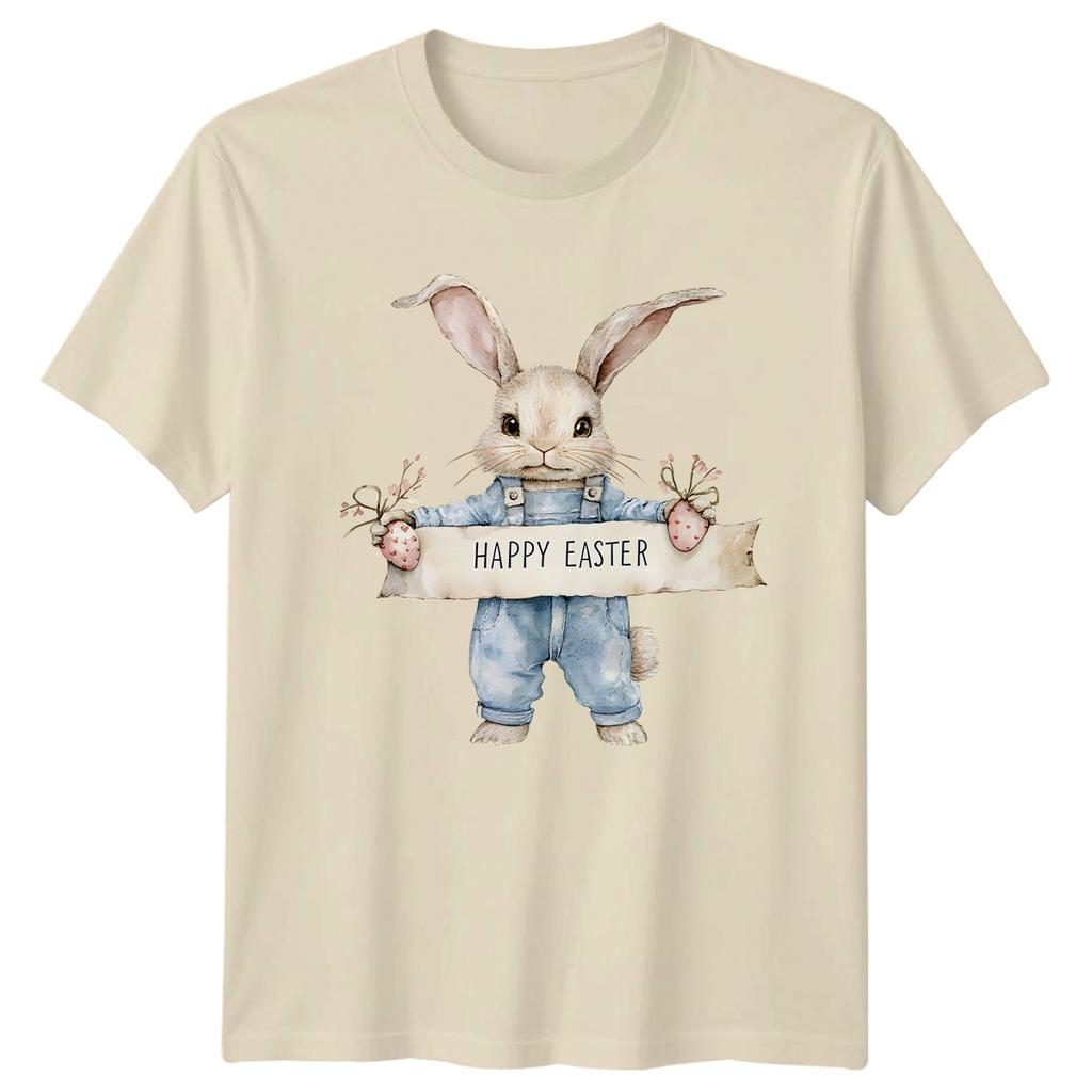 Happy Easter TShirt Watercolor Bunny Seasonal Holiday
