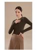 Damen Kaschmir-Mischung Langarm Baselayer Top - Hautfreundlich, Herbst/Winter Rundhals Pendel-Essential