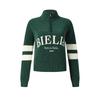 Tennis Fashion Trendy Casual Sports Soft Skin-Friendly Loose Half-Zip Knit Top Women Tops Pine-Green A11W543419FDG