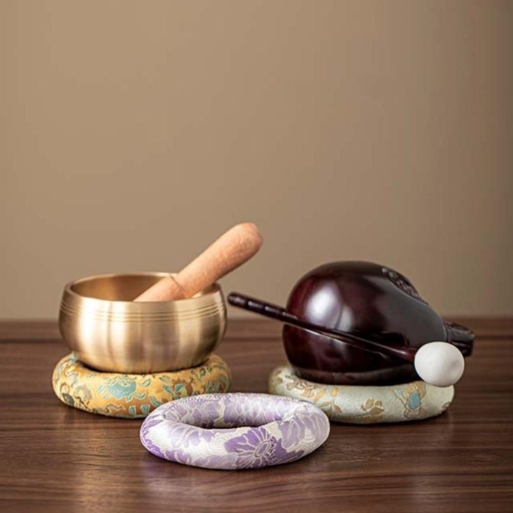 Spiritual Accessory Nepalese Singing Bowl Mat Round Cloth Donut Shape Mat Traditional Non Slip Drink Cup Mat Meditation