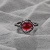 Anello Regolabile Punk Goth con Cuore di Cristallo Rosso Irregolare per Donne Ragazze Dita Oscure con Spine Amore Gioielli per Feste Moda Regali