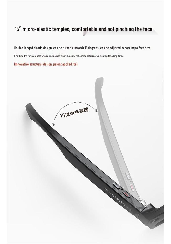 M02 Ultra Smart Glasses with HD 800W Pixel Camera and AI Translation, with Charging Case In Black