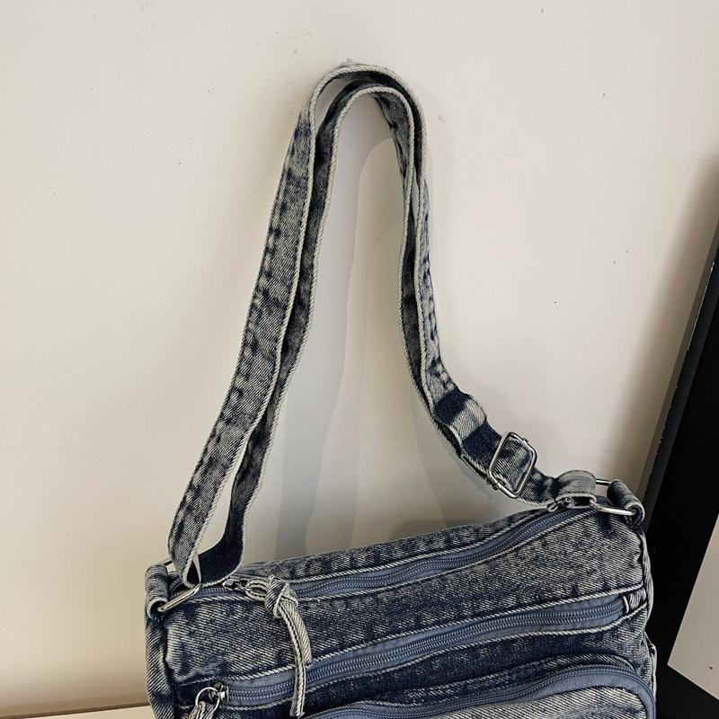 Vintage Multi-Pocket Denim Women's Bag Hand Shoulder Crossbody Bag