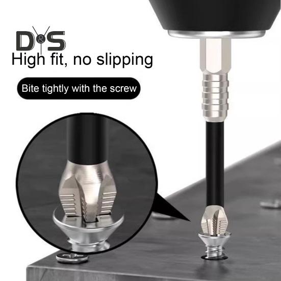 6/12-teiliges Set mit hochmagnetischen Schraubendreher-Bohrern, starke Haltbarkeit, weit verbreitet, rutschfeste Bohrer, Präzisions-Schraubendreher-Set