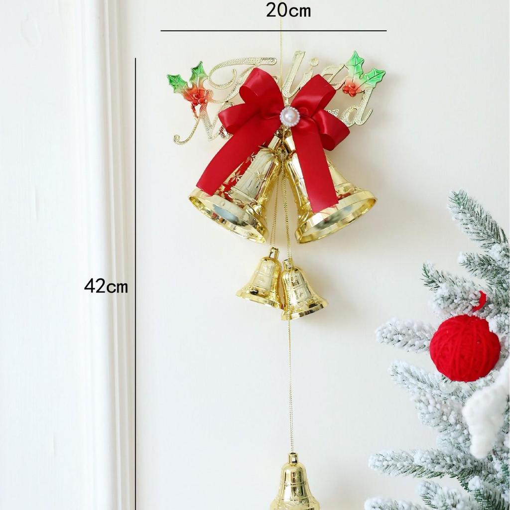 Champagne Gold Christmas Bell Sign Ornament for Tree
