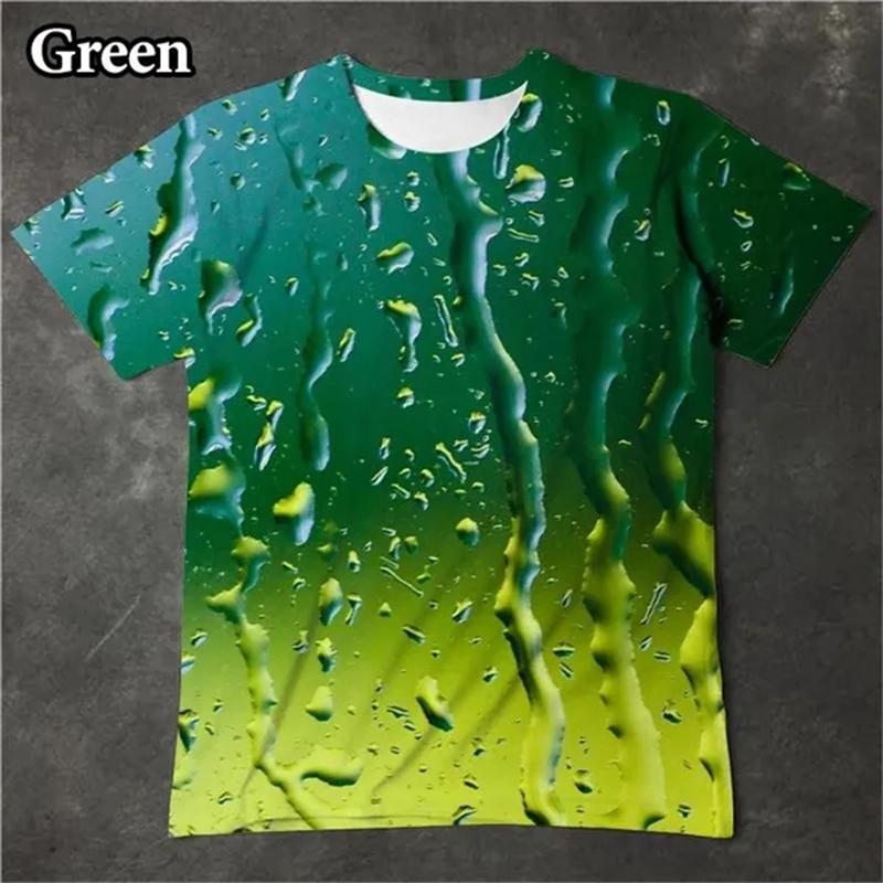 

Летняя модная мужская футболка с рисунком капли воды, 3D-принтованная футболка с круглым вырезом и коротким рукавом, модные повседневные футболки унисекс 6XL