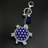 Lovely Cartoon Turtle Crystal Keychain For Women Men Tassel Silver Color Cute Animal Motor Car Hanging Keyring Jewelry Gifts