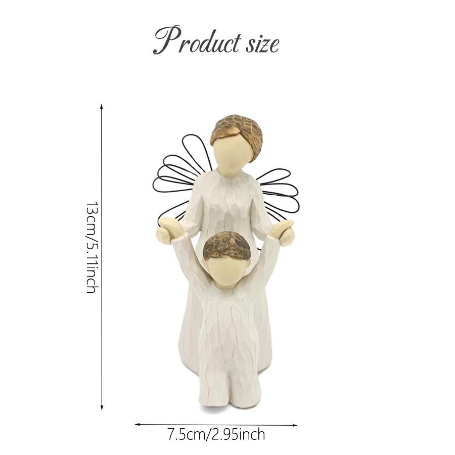 

Hand-Painted Willow Angel Statue - Guardian Angel Resin Sculpture Ornaments Perfect Gift for Mother