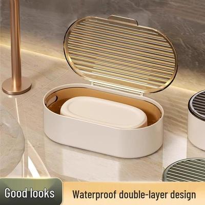 Luxury Bathroom Soap Dish with Lid - Portable & Drainable Countertop Storage